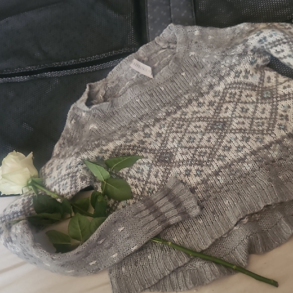 Gray Patterned Women's Sweater